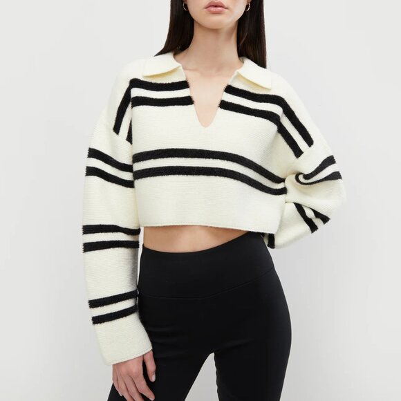 Oak + Fort Cropped Striped Sweater - Picture 4 of 4